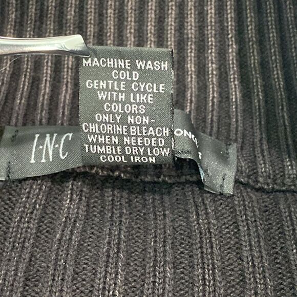 INC International Concepts Men's Ribbed Zippered Sweater Jacket In Charcoal Gray - Picture 9 of 12